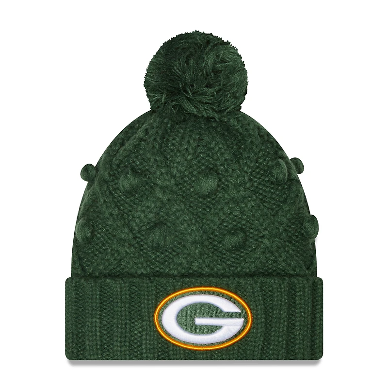 Women's New Era Green Green Bay Packers Toasty Cuffed Pom Knit - Hat