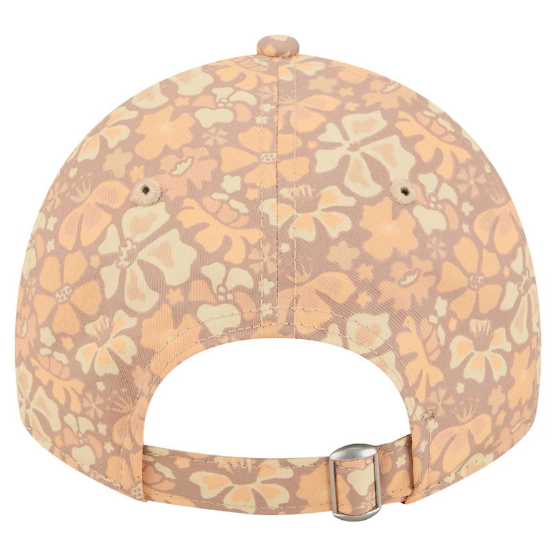 Casquette ajustable New Era Green Bay Packers 9TWENTY beige à motif floral pour femme