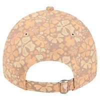 Casquette ajustable New Era Green Bay Packers 9TWENTY beige à motif floral pour femme