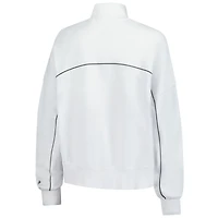 Women's New Era White Green Bay Packers Functional Fandom Quarter-Zip Sweatshirt