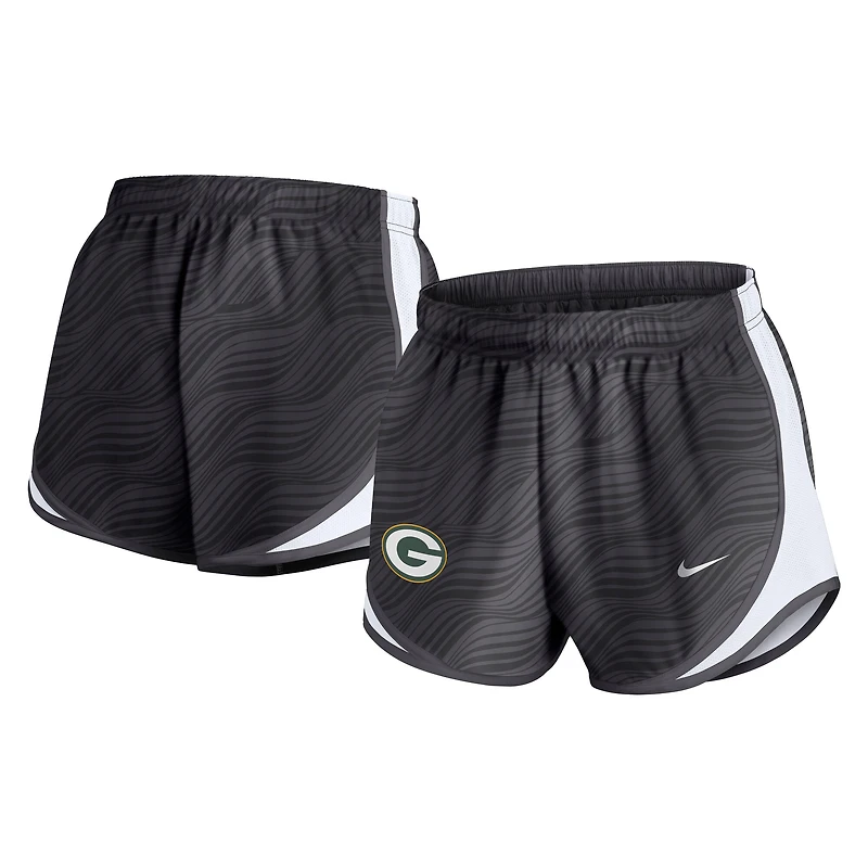 Short Nike Tempo Dri-FIT anthracite pour femme des Packers de Green Bay