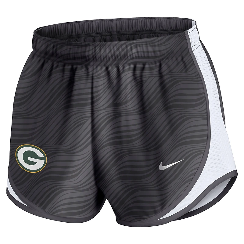 Short Nike Tempo Dri-FIT anthracite pour femme des Packers de Green Bay