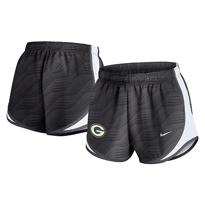 Short Nike Tempo Dri-FIT anthracite pour femme des Packers de Green Bay