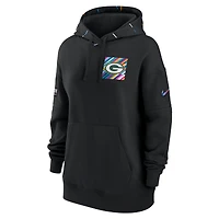 Women's Nike  Black Green Bay Packers 2023 NFL Crucial Catch Club Pullover Hoodie