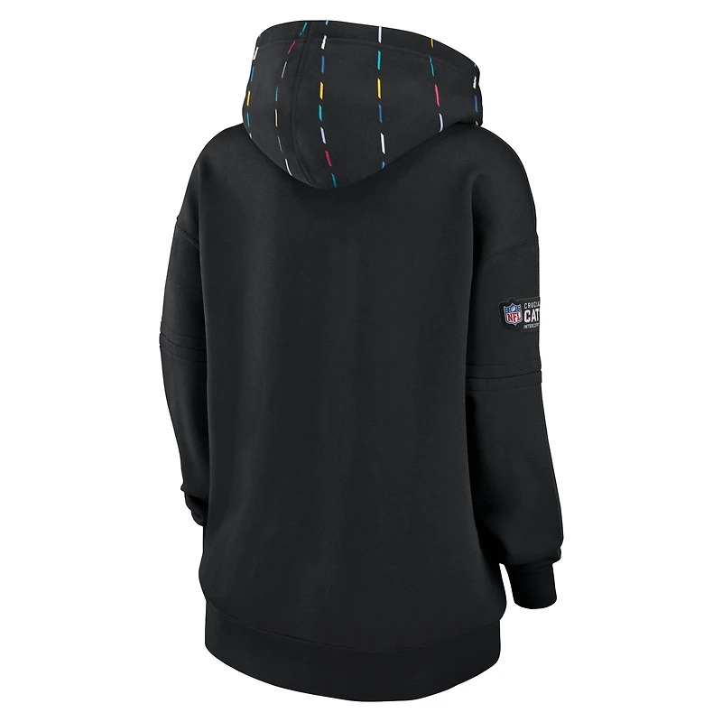 Women's Nike  Black Green Bay Packers 2023 NFL Crucial Catch Club Pullover Hoodie