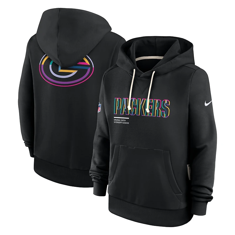 Sweat à capuche Nike noir pour femme Green Bay Packers NFL Crucial Catch 2025 Sideline Standard Issue Dri-FIT