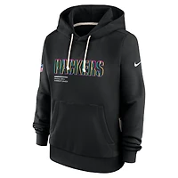 Sweat à capuche Nike noir pour femme Green Bay Packers NFL Crucial Catch 2025 Sideline Standard Issue Dri-FIT