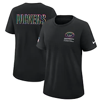 T-shirt Nike noir pour femme Green Bay Packers 2025 NFL Crucial Catch Tri-Blend Dri-FIT