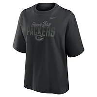 Women's Nike Black Green Bay Packers Boxy T-Shirt