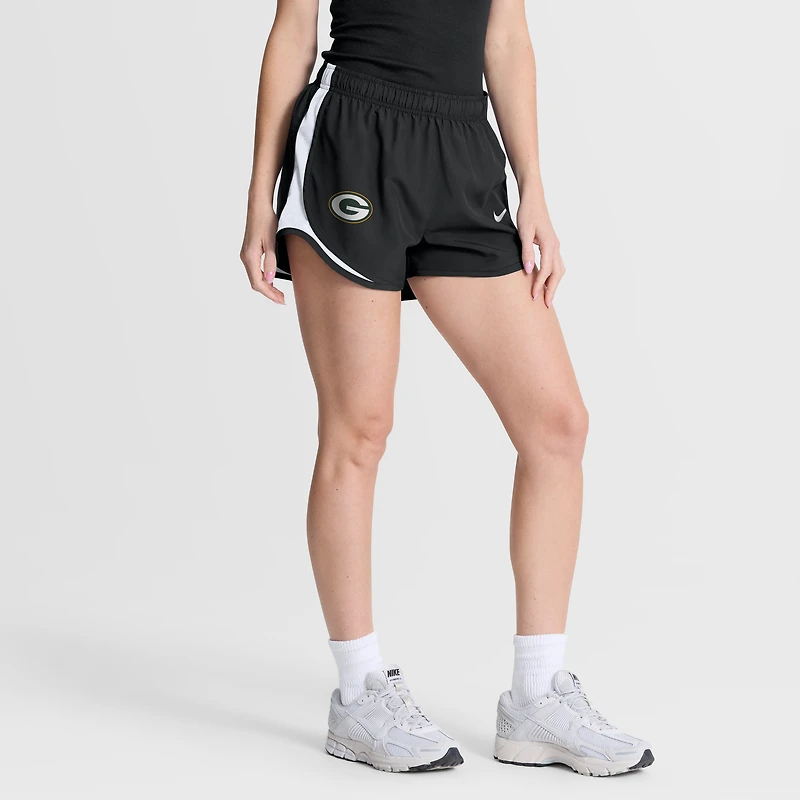 Short Nike Tempo Dri-FIT taille mi-haute noir Green Bay Packers pour femme