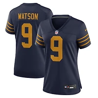 Maillot Nike Christian Watson bleu marine pour femme des Green Bay Packers, édition 1923