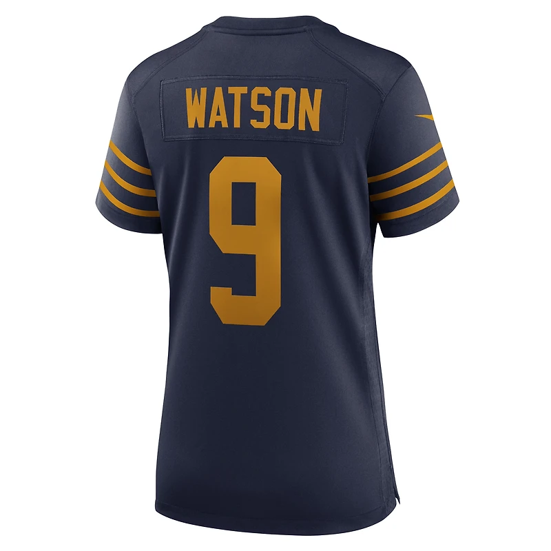 Maillot Nike Christian Watson bleu marine pour femme des Green Bay Packers, édition 1923