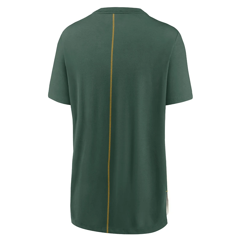 Women's Nike Cream/Green Green Bay Packers Wordmark Tri-Blend T-Shirt