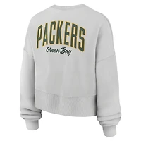 Women's Nike  Gray Green Bay Packers Oversized Primetime Phoenix Fleece Sweatshirt
