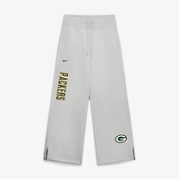 Women's Nike  Gray Green Bay Packers Primetime Phoenix Fleece Wide-Leg Sweatpants