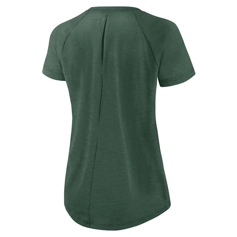 T-shirt à manches raglan Nike Green Bay Packers Primetime pour femme, vert/blanc