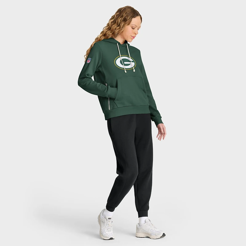 Women's Nike Green Bay Packers 2025 Sideline Standard Issue Initial Home Dri-FIT Hoodie