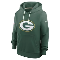 Sweat à capuche Nike vert Green Bay Packers 2025 Sideline Standard Issue Initial Home Dri-FIT pour femme