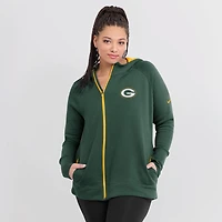 Women's Nike  Green Bay Packers Asymmetrical Raglan Full-Zip Hoodie