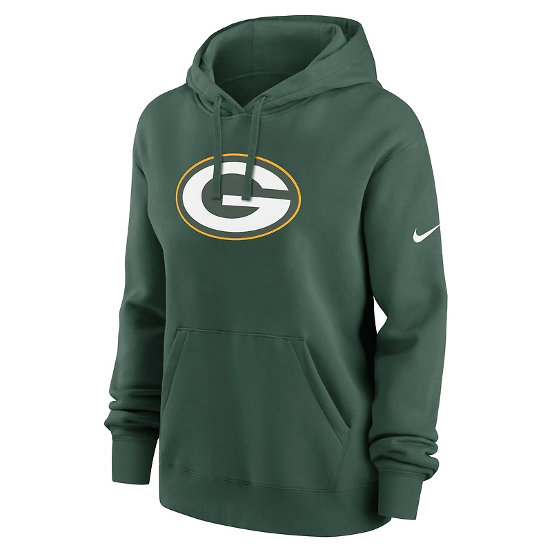 Sweat à capuche en polaire Nike Green Bay Packers Club pour femme