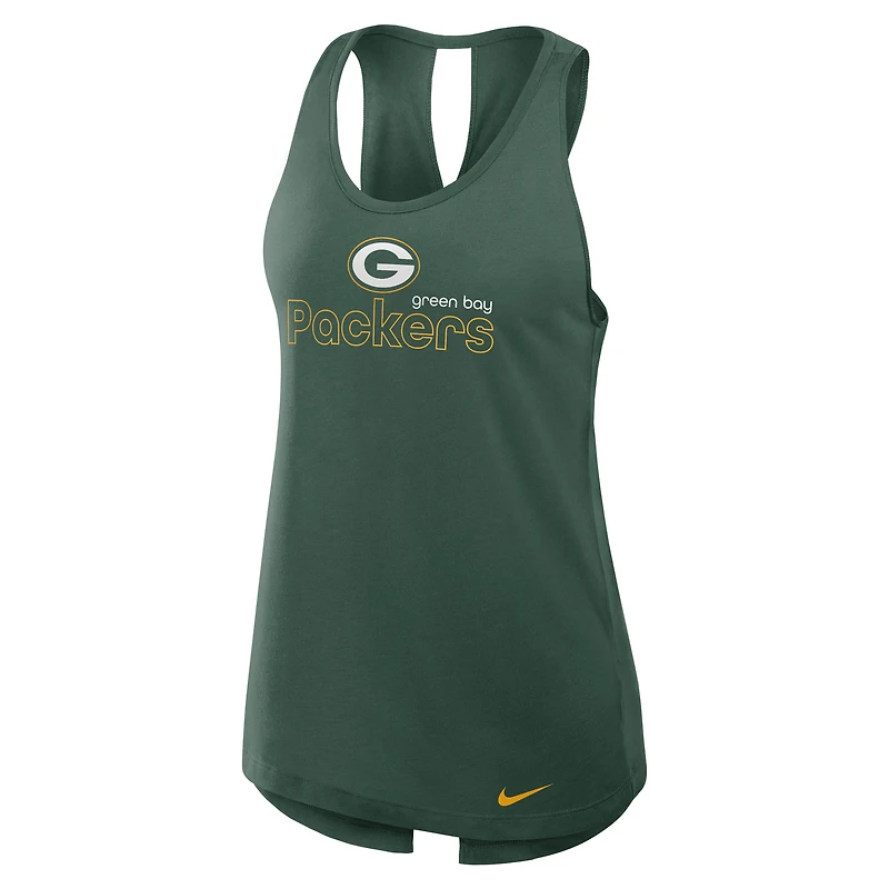 Débardeur Nike Green Bay Packers Crossback Performance pour femme