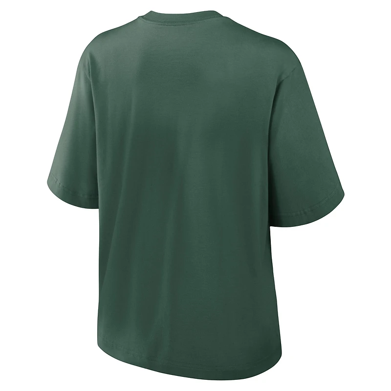 Women's Nike Green Bay Packers Essential Script Relaxed Boxy T-Shirt