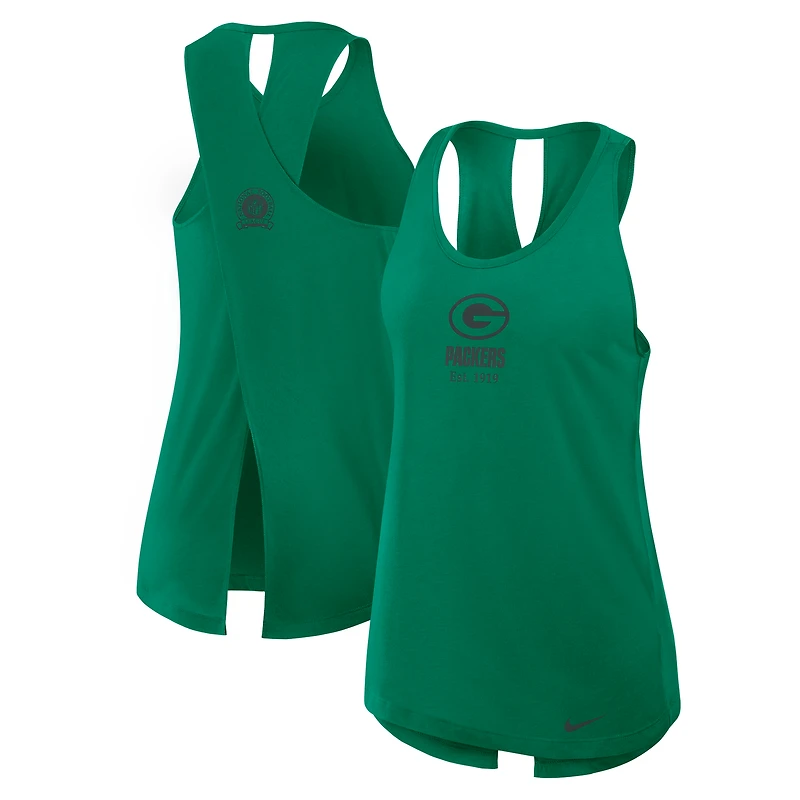 Débardeur Nike Green Bay Packers Glory à dos ouvert et croisé Dri-FIT pour femme