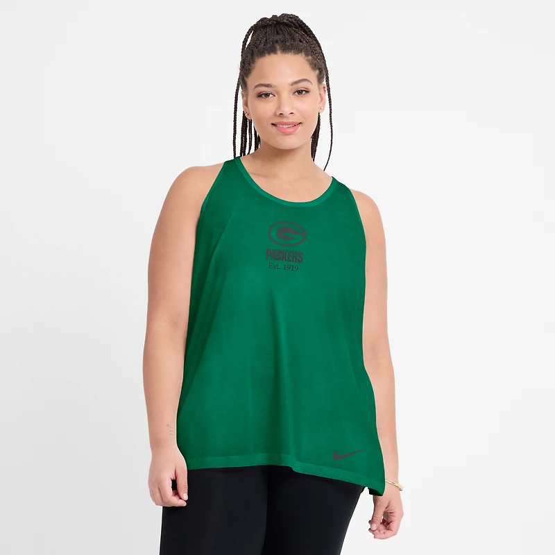 Débardeur Nike Green Bay Packers Glory à dos ouvert et croisé Dri-FIT pour femme