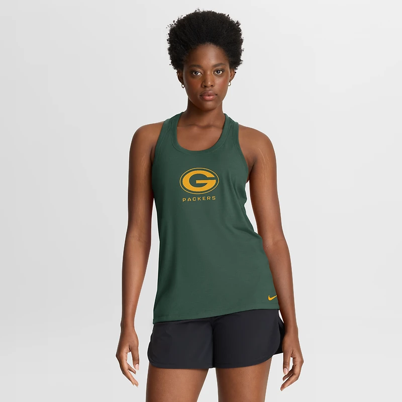 Women's Nike Green Bay Packers Hurry Up Tri-Blend Dri-FIT Tank Top
