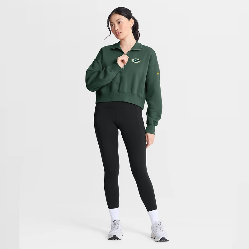 Women's Nike Green Bay Packers Phoenix Fleece Quarter-Zip Sweatshirt
