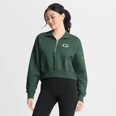 Women's Nike Green Bay Packers Phoenix Fleece Quarter-Zip Sweatshirt
