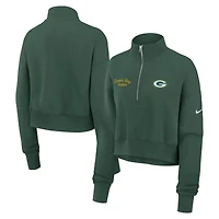 Sweat-shirt Nike Green Bay Packers Phoenix à demi-zip pour femme
