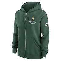 Sweat à capuche entièrement zippé Nike Green Bay Packers Phoenix Rewind pour femme