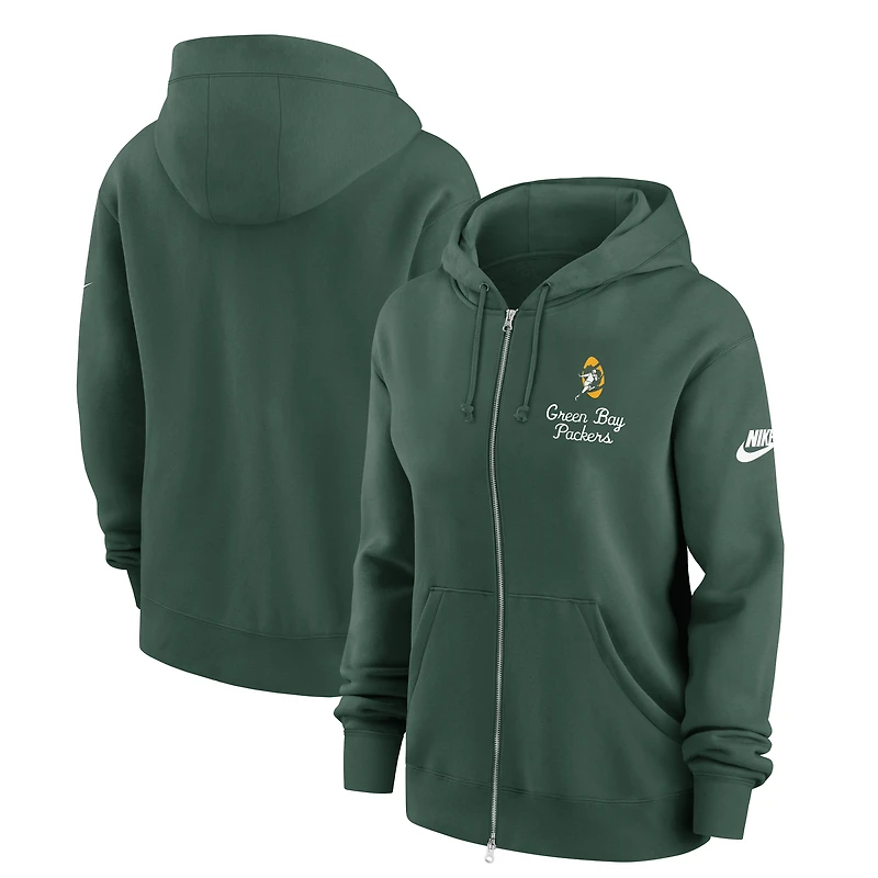 Women's Nike Green Bay Packers Phoenix Rewind Full-Zip Hoodie