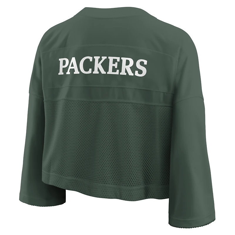 Maillot de mode court en maille Dri-FIT Nike Green Bay Packers Rewind pour femme