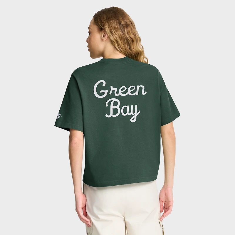 Women's Nike Green Bay Packers Rewind Pocket Boxy T-Shirt