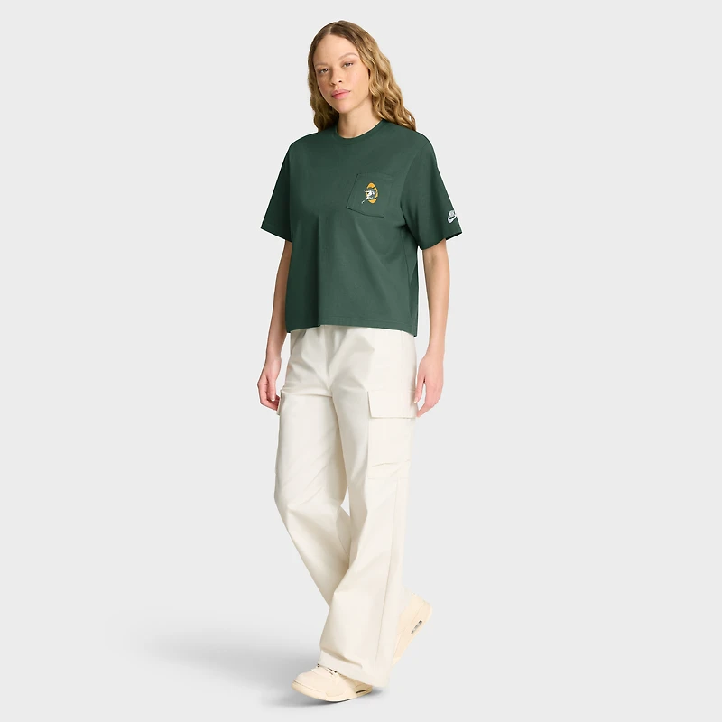 Women's Nike Green Bay Packers Rewind Pocket Boxy T-Shirt