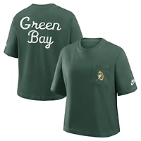 Women's Nike Green Bay Packers Rewind Pocket Boxy T-Shirt