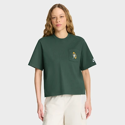 Women's Nike Green Bay Packers Rewind Pocket Boxy T-Shirt