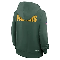 Sweat à capuche Nike Dri-FIT pour femme, vert, avec initiales standard, des Packers de Green Bay