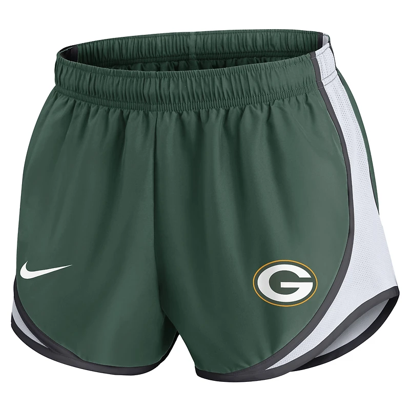 Short Nike Tempo vert Green Bay Packers pour femme