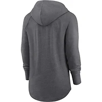Women's Nike Heather Charcoal Green Bay Packers Raglan Funnel Neck Pullover Hoodie