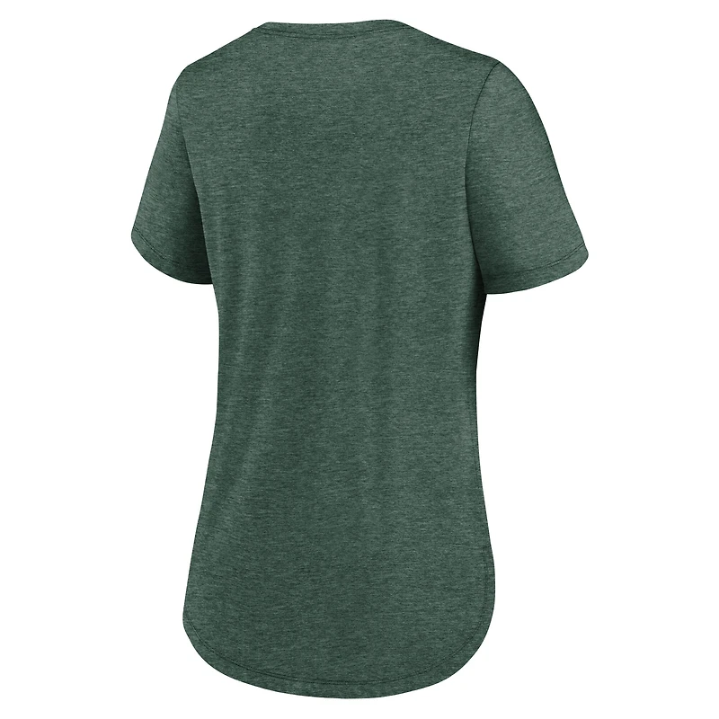 T-shirt Nike Strong Safety Tri-Blend vert chiné pour femme des Green Bay Packers