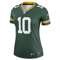 Haut Nike Jordan Love Green pour femme, joueur légendaire des Packers de Bay