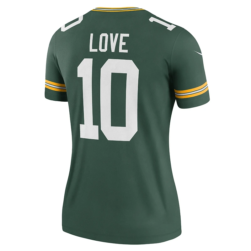 Haut Nike Jordan Love Green pour femme, joueur légendaire des Packers de Bay