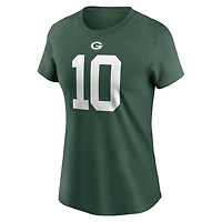 T-shirt avec nom et numéro du joueur Nike Jordan Love Green Bay Packers pour femme