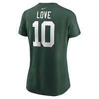 Women's Nike Jordan Love Green Bay Packers Player Name & Number T-Shirt