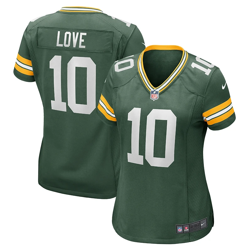 Maillot Nike Jordan Love Green pour femme, équipe des Bay Packers