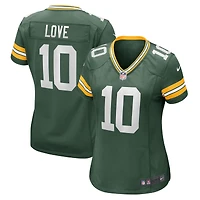 Maillot Nike Jordan Love Green pour femme, équipe des Bay Packers