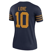 Haut Nike Jordan Love Navy pour femme des Packers de Green Bay The 1923 Classic Legend Player Dri-FIT